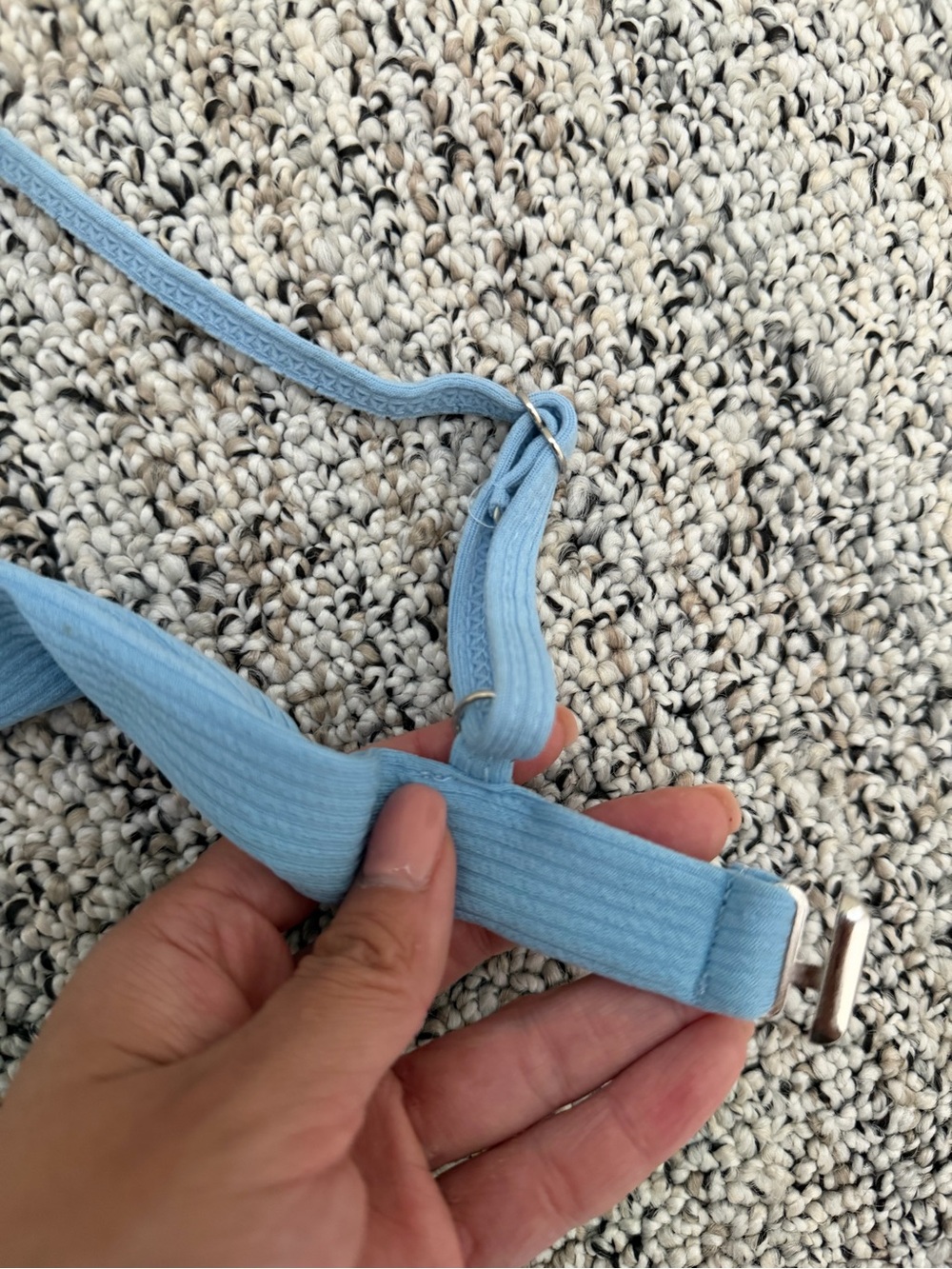 SHEIN Light Blue Ribbed Triangle Bikini Set - Picture 2 of 3